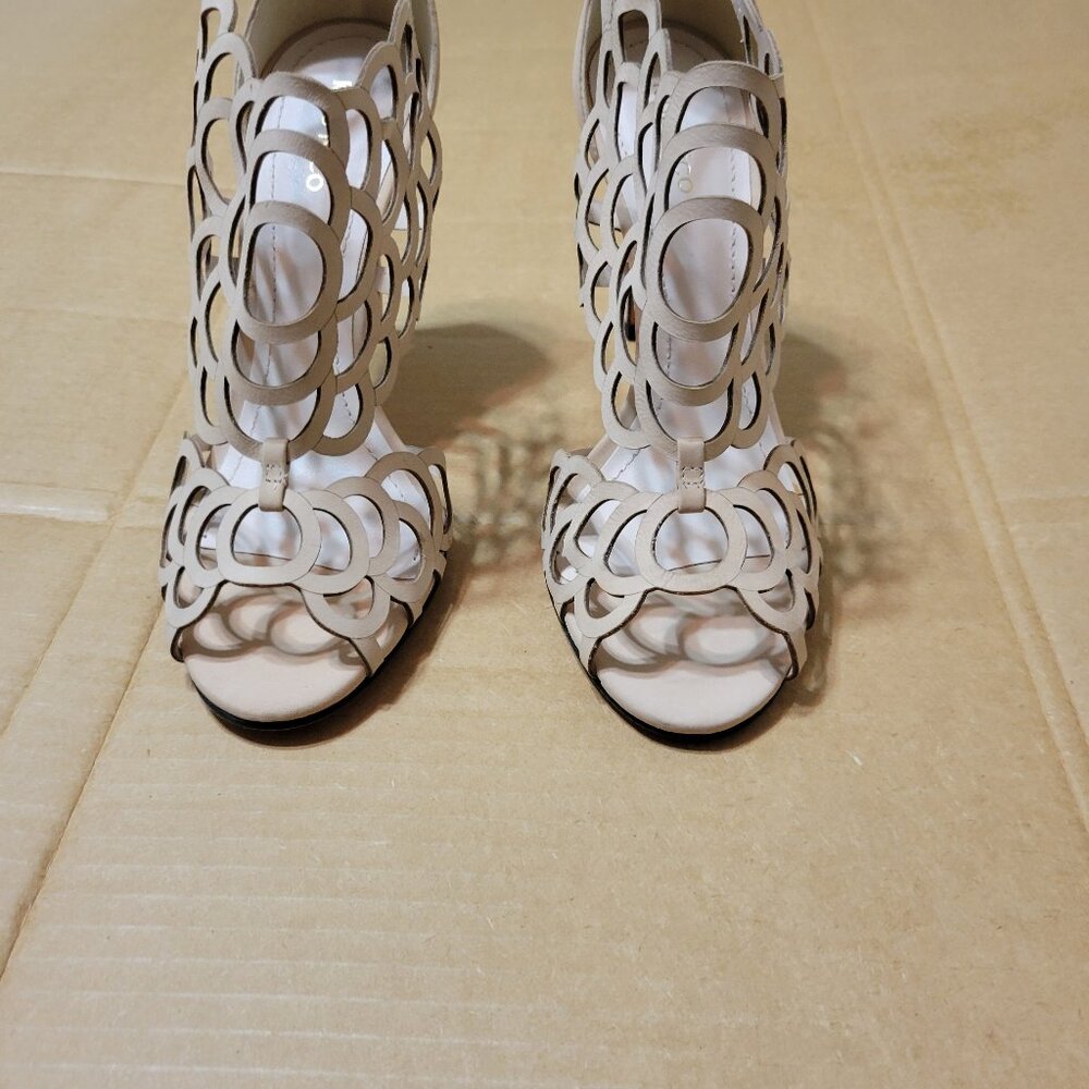 Beige cutout heels